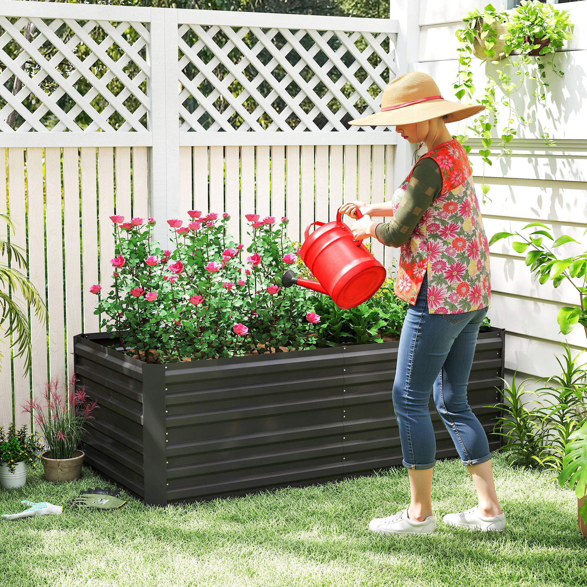Jardinière surélevée galvanisée